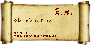 Répás Aliz névjegykártya