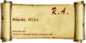 Répás Aliz névjegykártya